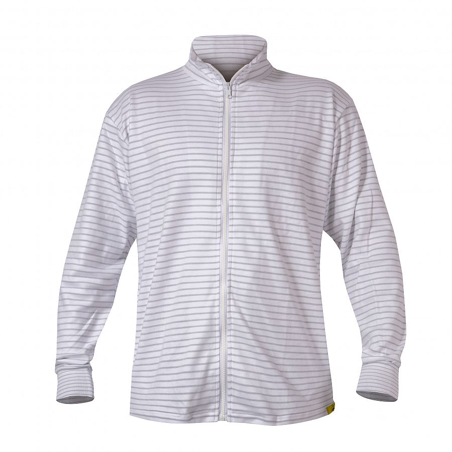 Mikina PXT Antistatic wear bílá rozepínací na zip, stojáček 290 g/m2